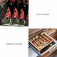 thumbnail image 6 of Placemats 1 Pack, Cardinal Bird Woven Placemat, Linen Place Mats for Kitchen/Dining Tables, Winter Poinsettia Pine Cones Berry Black Washable Table Mats for Party, 6 of 8