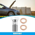 thumbnail image 2 of Unique Bargains 1 Pcs M10x1.5 Thread Turbo Brake Line Banjo Bolt with Copper Washers Single Banjo Bolt 20mm Length, 2 of 6