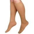 thumbnail image 2 of CURAD Knee-High Compression Hosiery with 15-20 mmHg, Tan, Size D, Regular Length, One Pair, 2 of 4