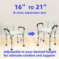 thumbnail image 5 of ALSO GO Shower Chair Bath Seat with Back and Arms, Height Adjustable Shower Chair for Inside Shower, Shower Bench for Elderly and Adult, Supports up to 330 lbs, White, 5 of 10