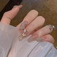 thumbnail image 1 of liraijei 24Pcs/Box Full Cover Fake Nails Detachable Rhinestone False Nail for Women T2Q8, 1 of 1