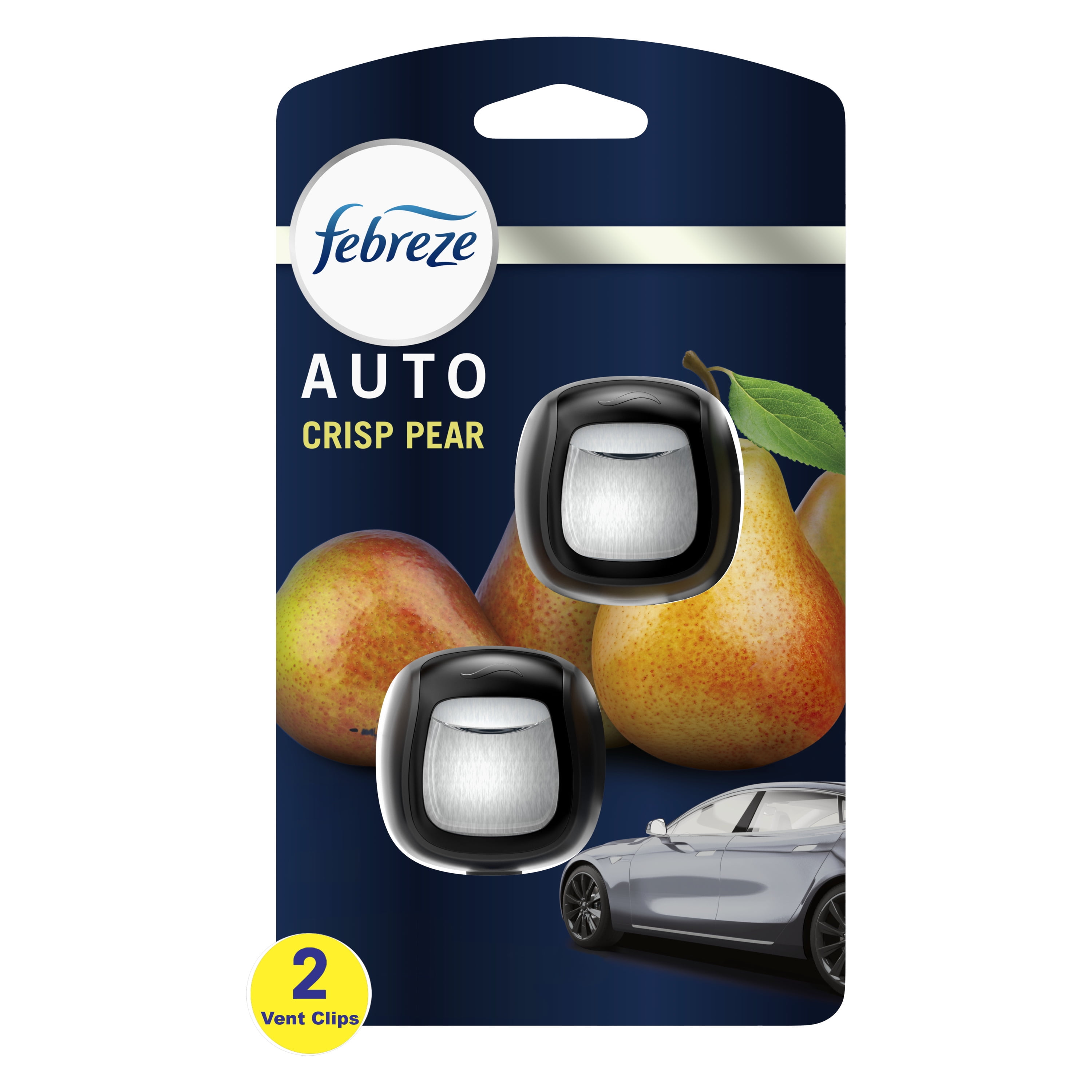Febreze AUTO Air Freshener Vent Clip Crisp Pear Scent, .07 oz. Car Vent