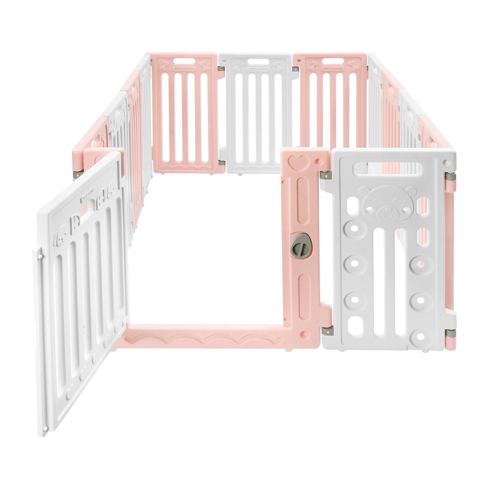 11 Panels Pet Dog Fence Playpen 25.6'' Height Exercise Play Pen with Door Indoor