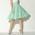 thumbnail image 3 of Joernso Women Skirt Elastic High Waist A-Line Style Skirt Solid Color Large Hem Skater Skirt Bohemia Style Skirt, 3 of 8