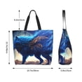 thumbnail image 5 of Easygdp Moonlit Blue Wolf Tote Bags for Women,Women Travel Shoulder Bags Handbags，Big Capacity Shopping Work Bag, 5 of 8