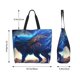 thumbnail image 5 of Balery Moonlit Blue Wolf Bolsa Tote Estilo Estético con Cremalleras, Bolsa de Hombro, Bolsa de Compras Grande y Plegable, 5 of 8