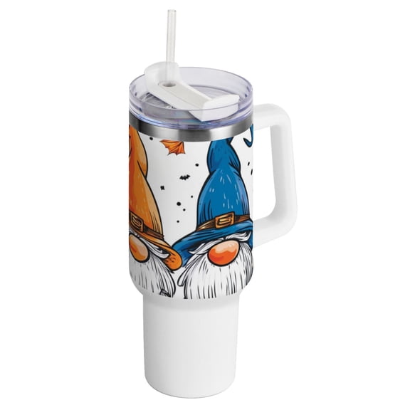 40 oz Insulated Tumbler with Handle and Straw Lid Halloween Dwarf Stainless Steel Water Bottle Travel Mug for Car