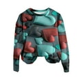 thumbnail image 4 of VALMASS Valentine's Day Plus Size Heart Print Sweatshirts Casual Long Sleeve Tops Loose Cozy Oversized Crewneck Sweatshirts (5XL, Blue-A), 4 of 5