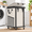 Beige-1 Section-150L, variant on Laundry Basket With Wheels 150l Leather Patchwork Rolling Hamper Carts