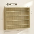 thumbnail image 2 of 5-Tier Display Cabinet, Glass Door Cabinet with Adjustable Shelves, Wall-Mounted Display Case for Playroom, Bedroom, Oak, 2 of 7