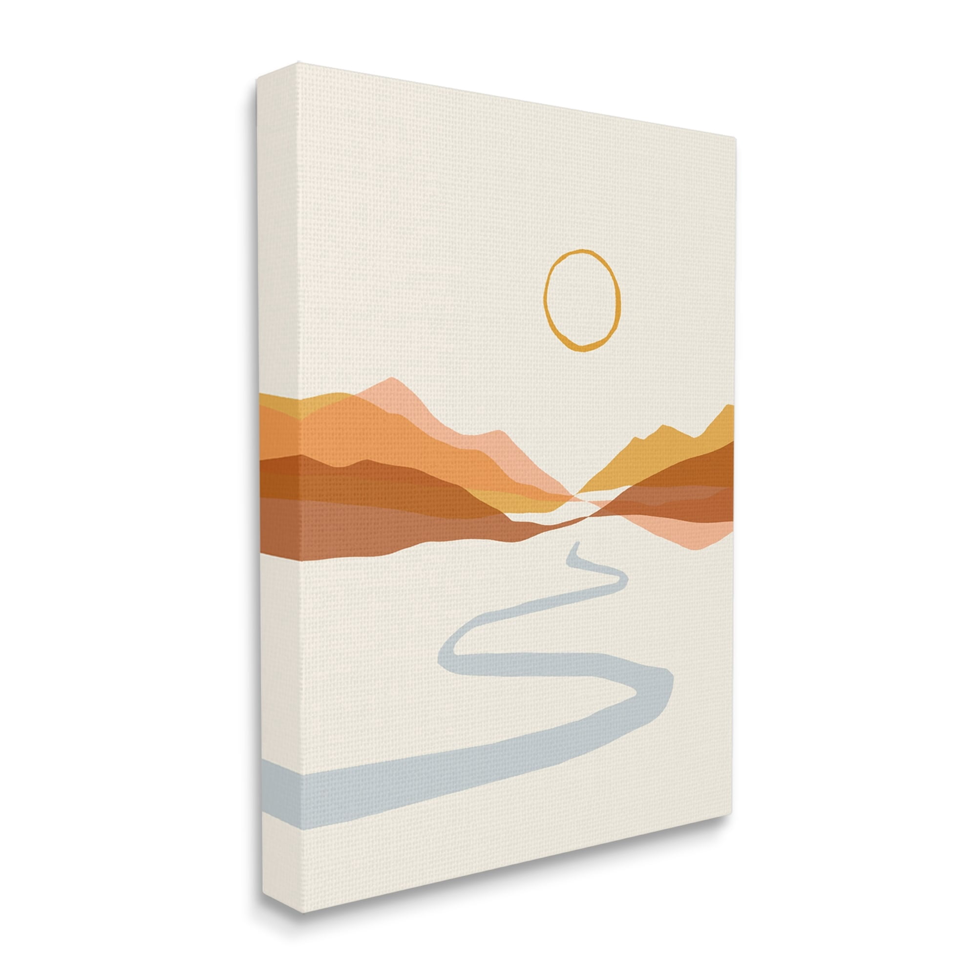 Stupell Industries River Path Leading Terracotta Mountains Modern Desert Illustration,24 x 30, Design by Victoria Barnes