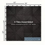 FlooringInc Nitro Garage Floor Tiles, Vented Pattern, Interlocking, Black, 12x12, 52 pack, 52 sq/ft