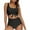 Black, variant on Ohufall Women One-pieces Swimsuits Solid Color V-neck Monokini Swimwears Push Up Tummy Control Swimwear Bathing Suits