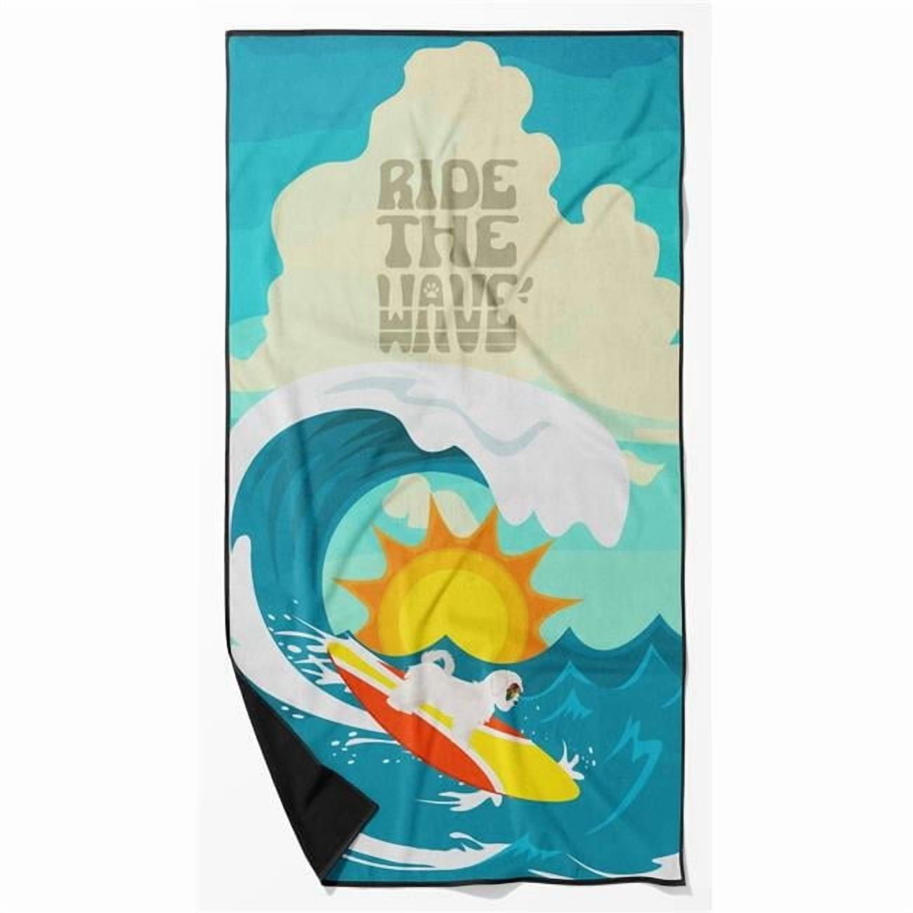 Surfer Dog Bernese Mountain Dog Premium Beach Towel 30 in x 60 in
