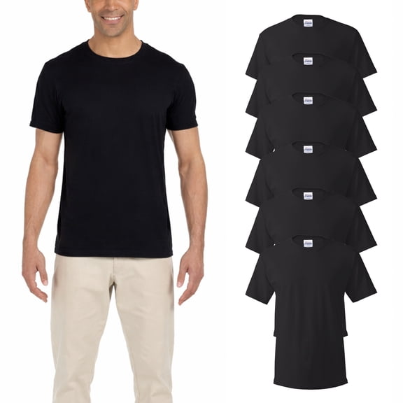 Hanes Men’s Crewneck T-Shirt, Essential 100 Cotton Short Sleeve Tee,6 Pack with Black, S