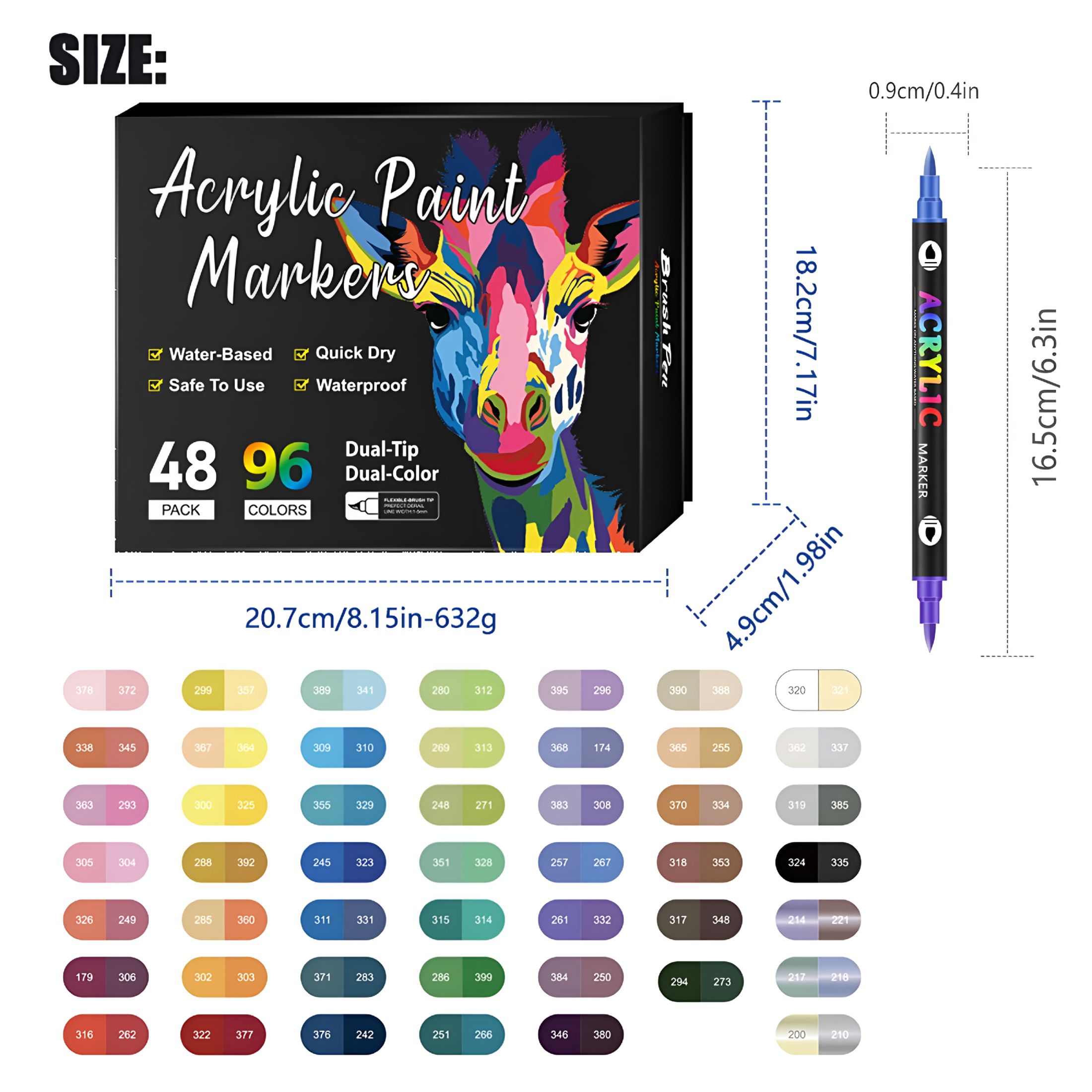 CCOCC 2026 New Marker Pens,Professional Acrylic Paint Markers Set for Rock Painting and Diy Crafts - Quick-Drying Water-Based Ink,Vibrant Colors on Ceramic Wood Canvas Plastic Black