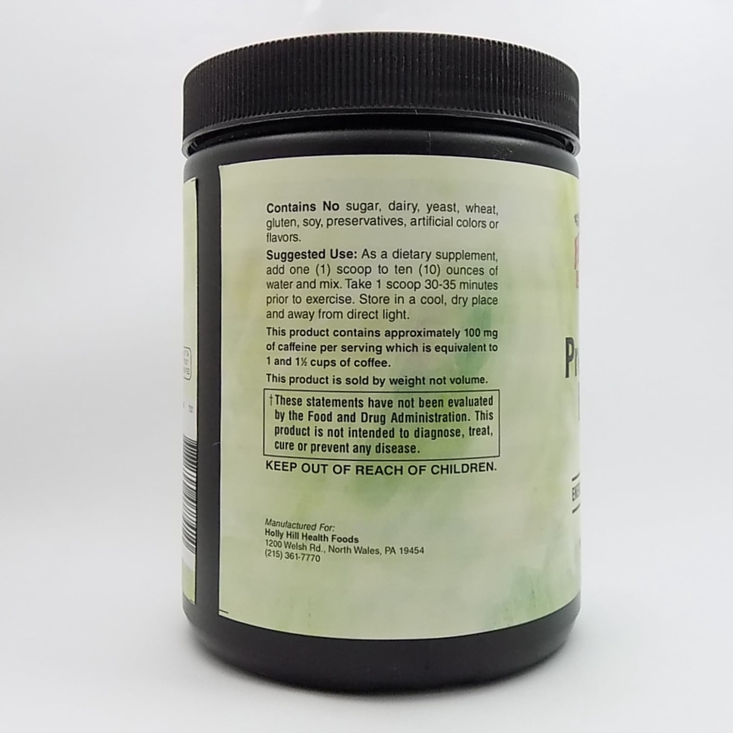 Holly Hill Health Foods, Pre-Work-Out Formula, Citrus Splash, 10.6 Ounces