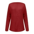 thumbnail image 4 of Yuyuzo Hauts Grande Taille pour Femmes Chic Mode Décontracté Couleur Unie Chemises de Bas Manches Longues Col Rond Hauts, 4 of 5