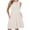 Khaki, variant on Summer Women's Sleeveless Mini A-Line Dress Solid Color Round Neck Pocket Long Daily Out Wear