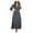 Navy, variant on Conairie Maxi Dresses for Women Dotted Print V Neck Loose Stretch Elegant Long Sleeve A-Line Dress Comfort Soft Lounge Long Swing Dress Green L