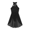 thumbnail image 6 of Doomiva Women Modern Contemporary Dance Dress Lyrical Leotard Costume Chiffon Flowy Dress Black M, 6 of 7
