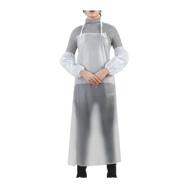 Delantal de PVC transparente impermeable de 109 x 78 cm, unisex, resistente, de plástico transparente, resistente a las manchas de aceite, para cocina, limpieza, lavavajillas, carnicería.