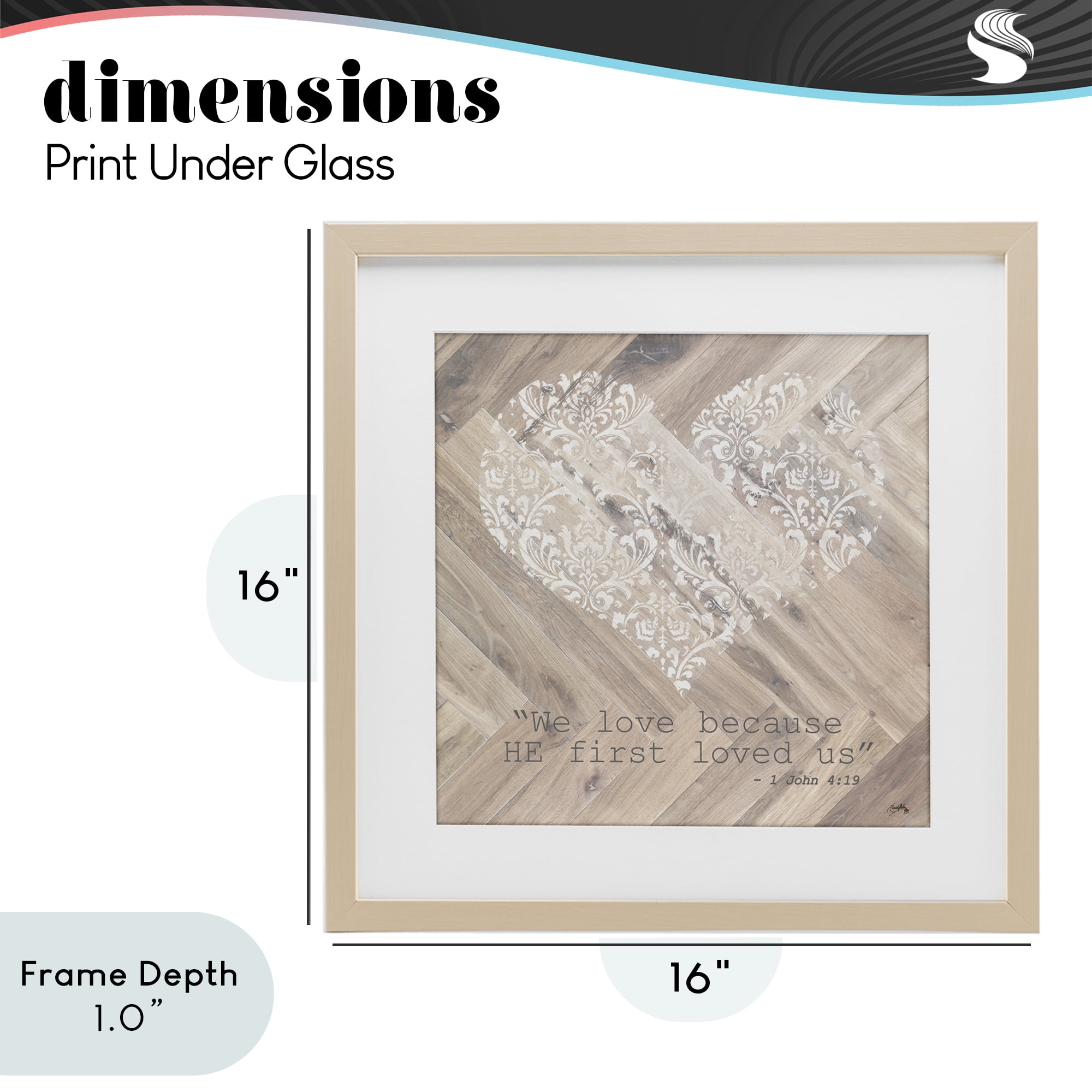 Stupell Industries He Loved Us First Birch Framed Print Under Glass, design by Elizabeth Medley