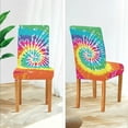 thumbnail image 5 of Tie Dye Dining Chair Covers Set of 4 Spandex Stretch Chair Slipcovers for Dining Room Restaurants, 5 of 6