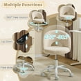 thumbnail image 4 of Ktaxon Vanity Makeup Chair Comfy Cute Accent Chair Small Swivel Task Office Chair with Wheels Faux Rabbit Hair Beige, 4 of 9
