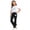White, variant on Cethrio Girls Summer Outfit Sets Short Sleeve, Short Sleeve 2 Piece Graphic Kids' Clothing Sets Pink Size 7-8 T