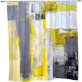 thumbnail image 3 of Yellow Grey Black Abstract Oil Painting Shower Curtain - 70x70 Inch Garbage Style Art Polyester Fabric Unique Bathroom Decor with Hooks, 3 of 3