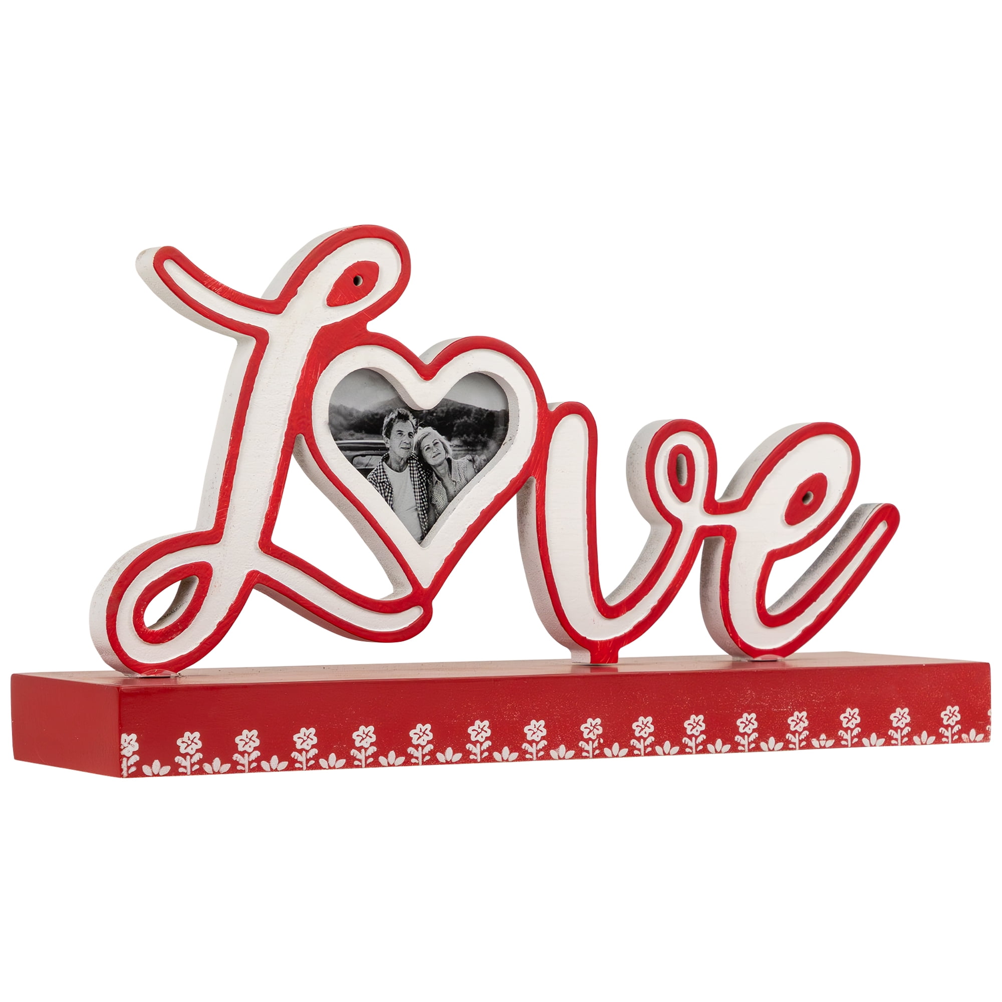 Northlight Heart and Floral "Love" Valentine's Day Photo Frame - 12"