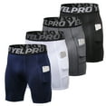 thumbnail image 1 of Labymos 4 Packs Men Elastic Shorts Active Workout Underwear with Pocket, 1 of 7