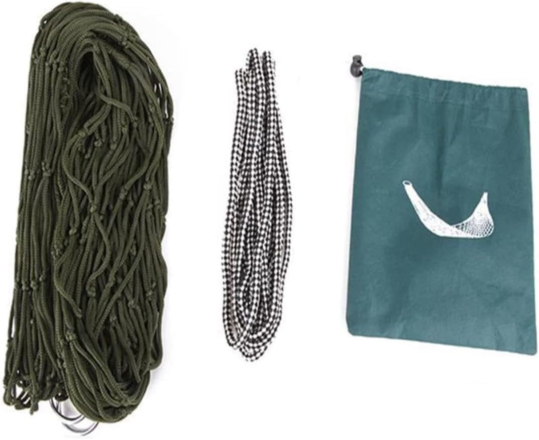 RKXQT 3 Pcs Mesh Hammock Tent with Carabiners & Ropes, Lightweight Portable Swing Chair for Kids & Adults, Outdoor Camping, Travel & Indoor Use