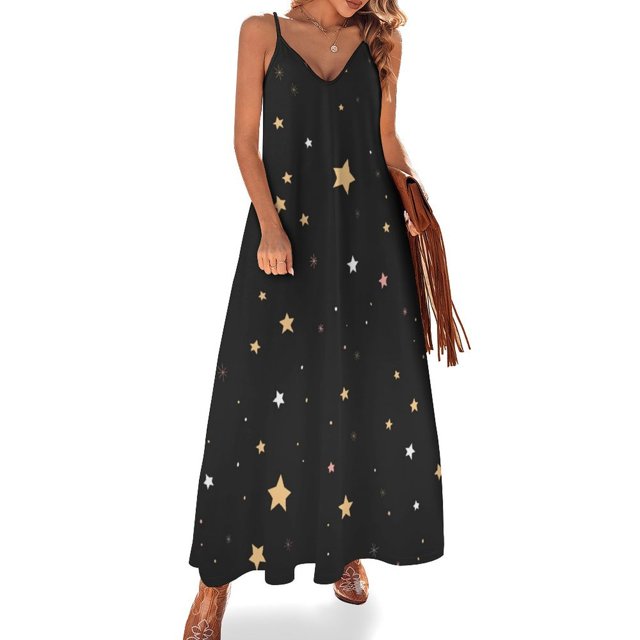Vestido sin mangas STARS, trajes de playa para mujer, vestidos de noche, vestido de verano, vestido diario de verano para mujer
