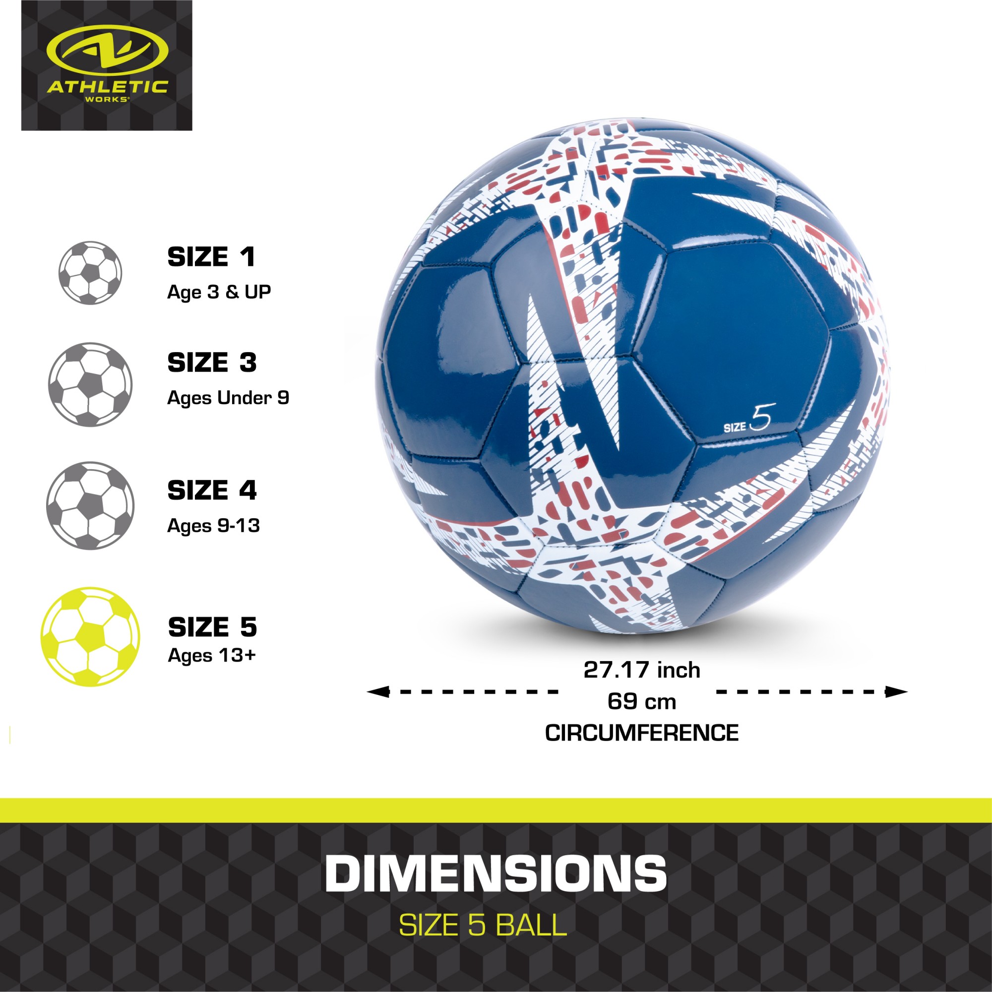 Athletic Works Americana Size 5 Soccer Ball photo 7