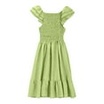 thumbnail image 5 of Gubotare Girls Tulle Dress Girls Cartoon Appliques Dress Summer Short Sleeve Dresses Casual Skirt Size 11-12T (Green,11-12 Years), 5 of 5