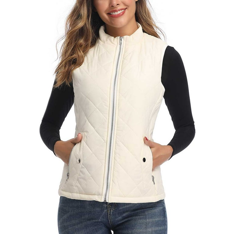 Women s Vests Zip up Quilted Padded Lightweight Vest for Women