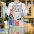 thumbnail image 6 of Pioneer Flower Floral Print Pattern Apron-Garden Aprons for Women with Pockets-Cotton Linen Waterproof Kitchen Cooking Gardening Aprons Adjustable for Kitchen,Cooking,BBQ and Salon 33x27 Inch, 6 of 7