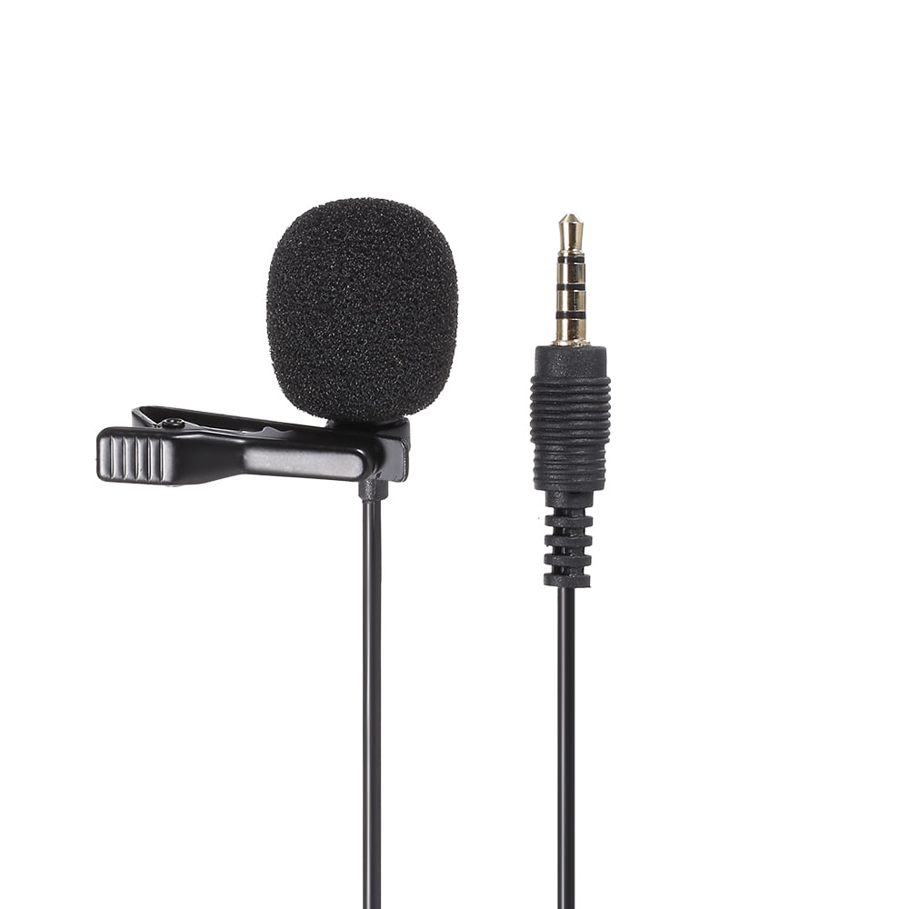 Htovila GL-119 3.5AUX Lavalier Microphone Omni Directional Condenser  Microphone Superb Sound for Audio and Video Recording Black