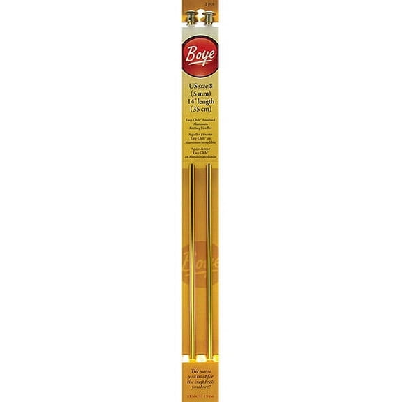 Boye Single Point Aluminum Knitting Needles 14"-Size 8 (5mm)