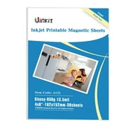 Uinkit 30 Sheets Printable Magnetic sheets Non Adhesive 13.5mil 4x6 inches Thick Magnet Glossy Photo Paper for Inkjet Printers