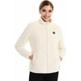 thumbnail image 4 of Venustas Women's Fleece Heated Jacket with Battery Pack 7.4V, Soft Lightweight Heated Coat for Outdoor (MilkWhite,M), 4 of 6