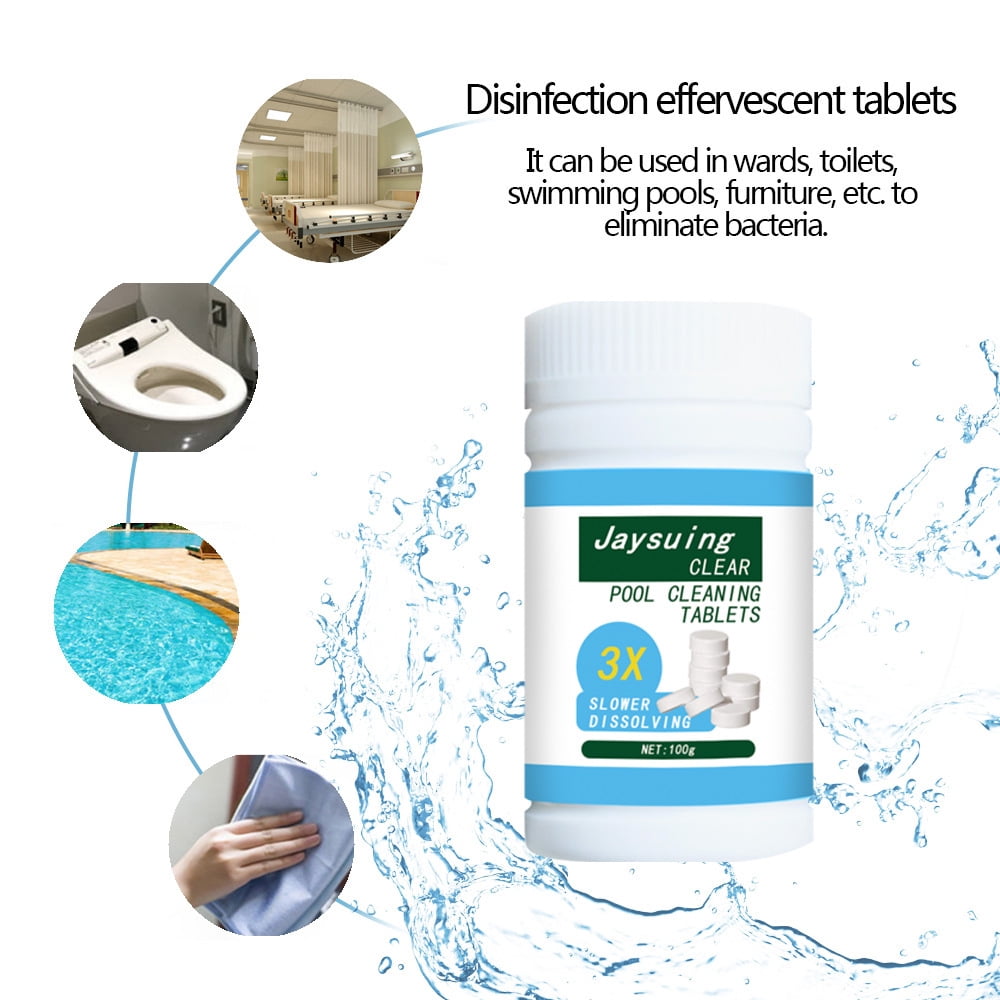Swimming Pool Chlorine Tablets 50Pcs Swimming Pool Chlorine Tablets Spa Cleaning Tablets Effectively Pool Clear Chlorine Tablets Anggrek Otros