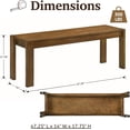thumbnail image 2 of LukeAlon Solid Wood Dining Bench, 47.25" Walnut Farmhouse Entryway Bench, Narrow Rustic Long Bench for Hallway Kitchen Dining Room Bedroom Living Room, 2 of 6