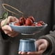 thumbnail image 1 of Pedestal de cuenco de frutas de cerámica | Tazón de postre para helado, aceitunas, acompañamientos | Centro de mesa para decoración de cocina | Cesta de almacenamiento multiusos | Compartimentos, 1 of 5