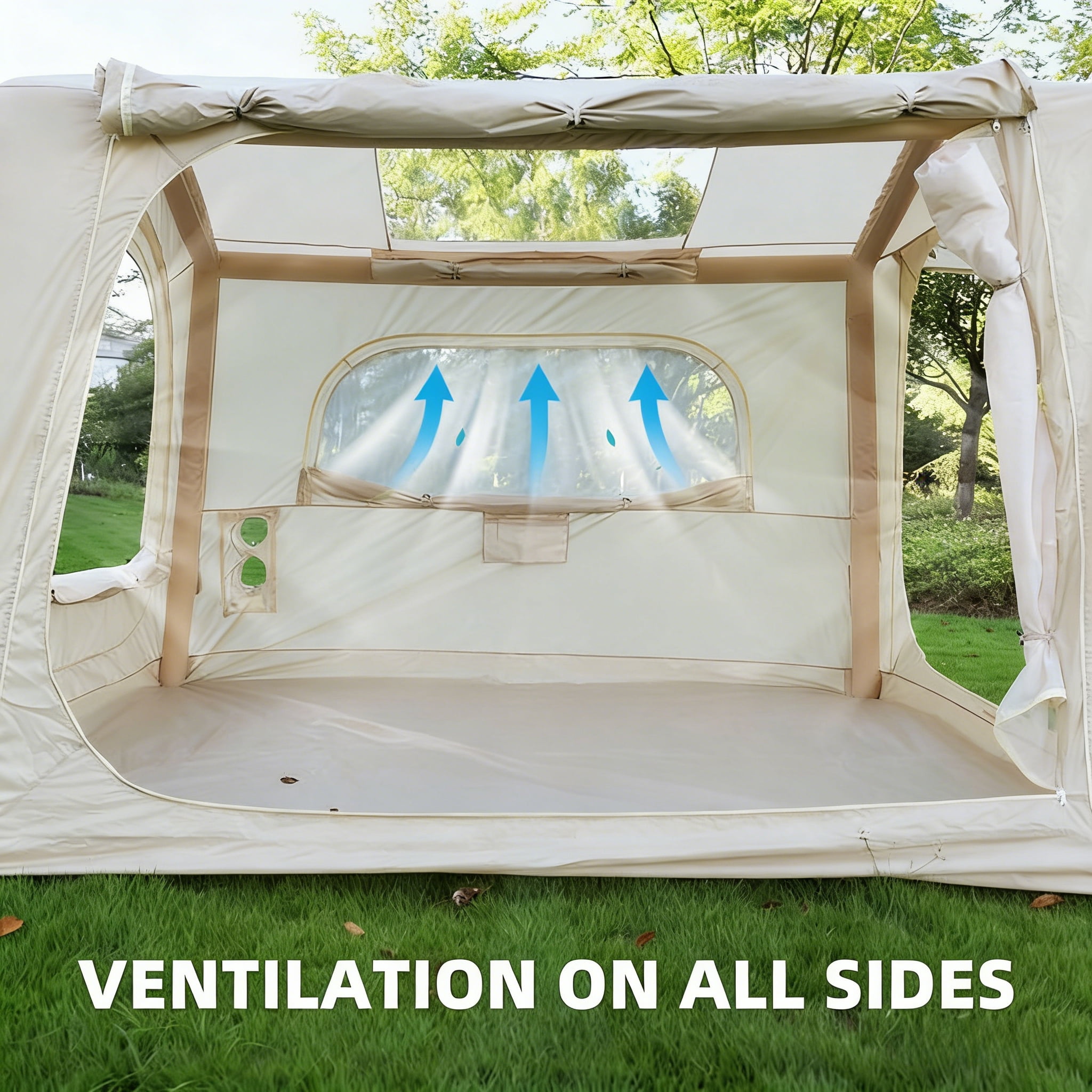 Esheno SUV Inflatable Camping Tent 4-Season Waterproof Oxford Easy Setup 4-8 Person 118.11x98.43x82.68"