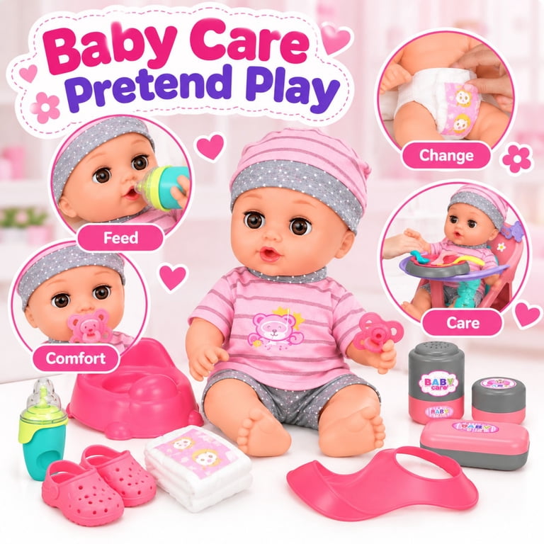 Mundo Toys 14-Inch Interactive Baby Doll with Playset photo 6