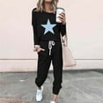 thumbnail image 2 of successthop 2 Piece Lounge Set for Women Plus Size Loose Long Sleeve Crewneck Top and Joggers Star Stylish Streetwear, 2 of 4