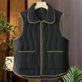 thumbnail image 2 of Hvot&aat Womens Puffer Vests Sleeveless Lightweight Quilted Zip Up Jackets Solid Color Turndown-neck Waistcoat, 2 of 2